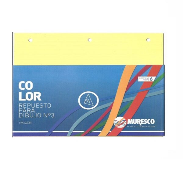 REPUESTOS DIBUJO No 3 COLOR x 6 HOJAS