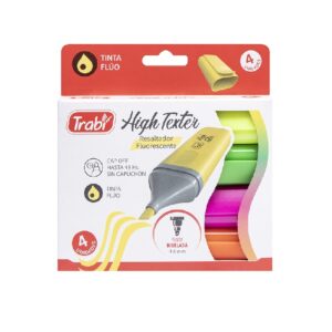 RESALTADORES TRABI HIGH TEXTER PUNTA CHATA FLUO CAJAx4 SURTIDOS