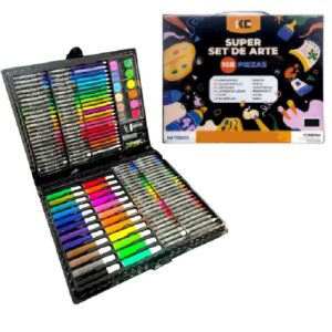 MARCADORES VALIJA SET SUPER KENDRA MARCADORES+CRAYONES+LAP+ACUARELAS+