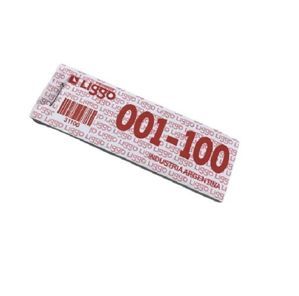 TALONARIOS NUMEROS GUARDARROPAS/RIFA 1 AL 100 11x3 CM