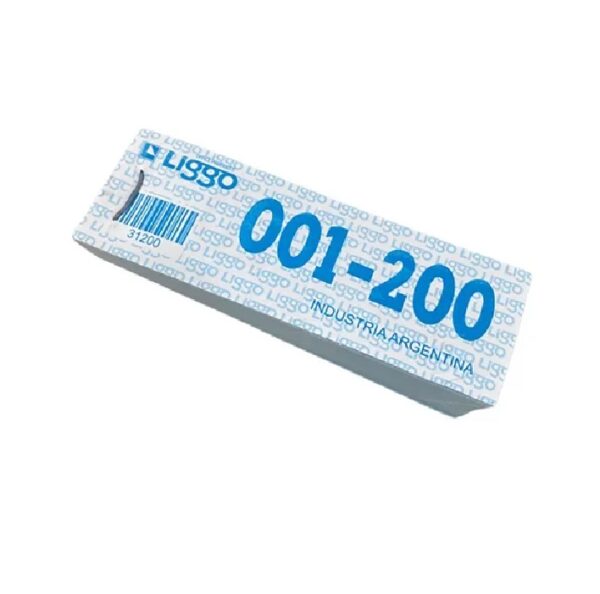TALONARIOS NUMEROS GUARDARROPAS/RIFA 1 AL 200 11x3 CM