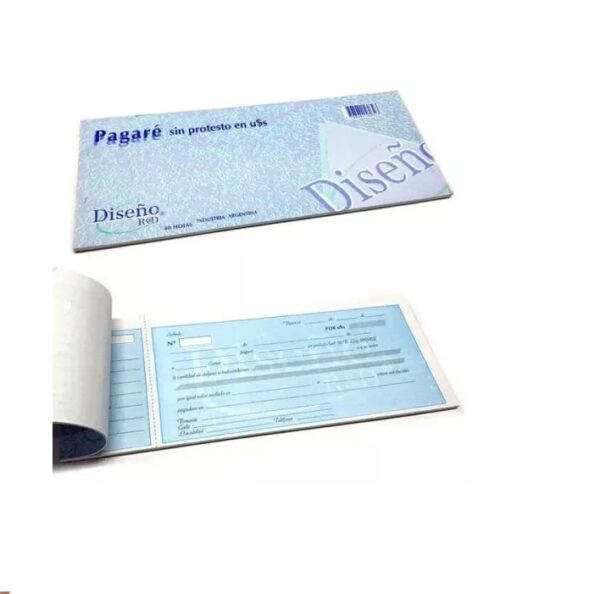 TALONARIOS PAGARE EN DOLARES 40 HOJAS 30x10 DISENO