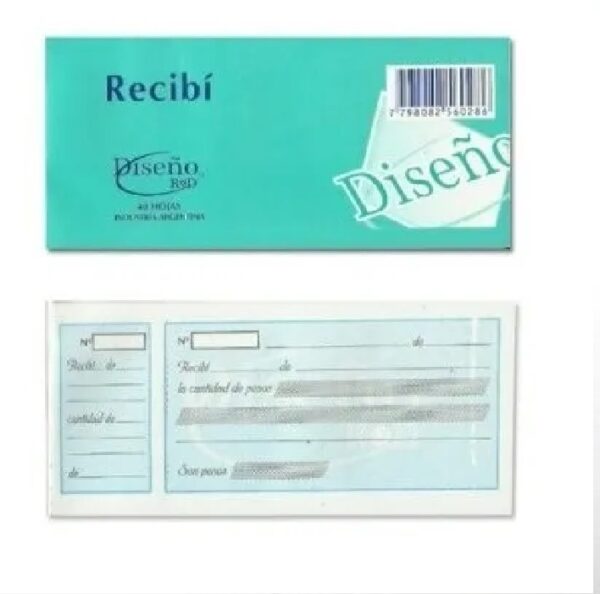TALONARIOS RECIBO ORIGINAL 40 HOJAS 21x10 CM MEDIANO DISENO