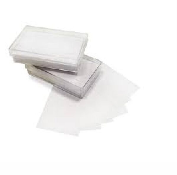 TARJETAS BLANCA OPALINA DE VISITA No1 9x5cm CAJA ACRILICOx100