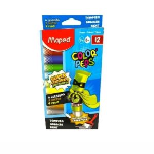 TEMPERAS CAJAx12 POMOS DE 8 cm3 MAPED (10 COLOR+2 METAL)
