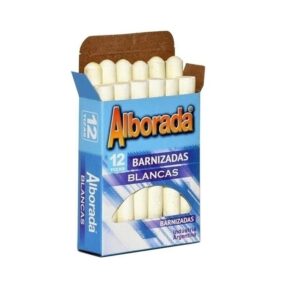TIZAS BLANCAS ALBORADA BARNIZADAS ESTUCHEx12