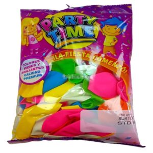 GLOBOS LATEX 9 PAQx50 GLOBOS PARTY TIME