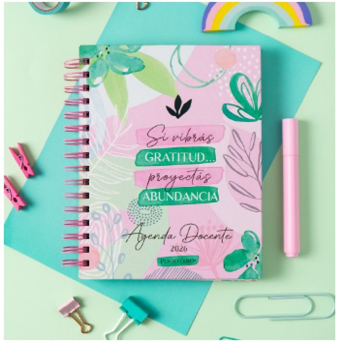 AGENDAS PUNTO CERO 15x21cm ESPIRALADA DIA POR PAGINA DOCENTE-GRATITUD