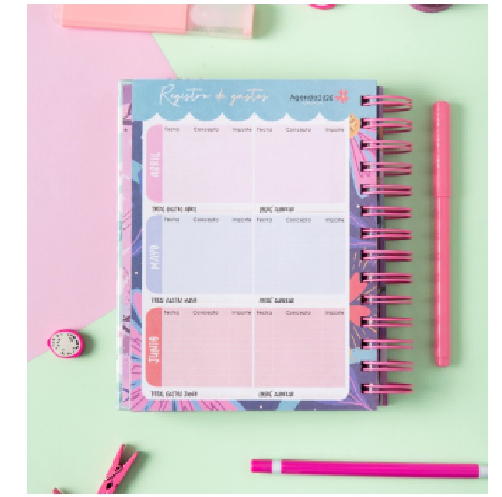 AGENDAS PUNTO CERO 15x19cm ESPIRALADA DIA POR PAGINA MODERNA-FLORCITAS - Image 2