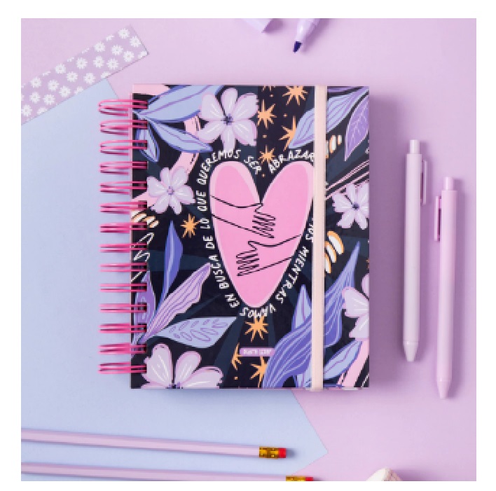 AGENDAS PUNTO CERO 15x19cm ESPIRALADA DIA POR PAGINA MODERNA-ABRAZAR