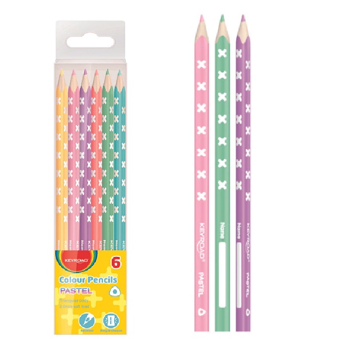LAPICES COLORES  6 LARGOS KEYROAD PASTEL