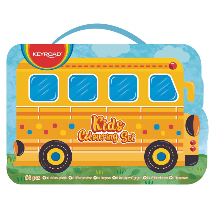 LAPICES COLORES SET 54 PIEZAS KIDS COLOURING SET KEYROAD