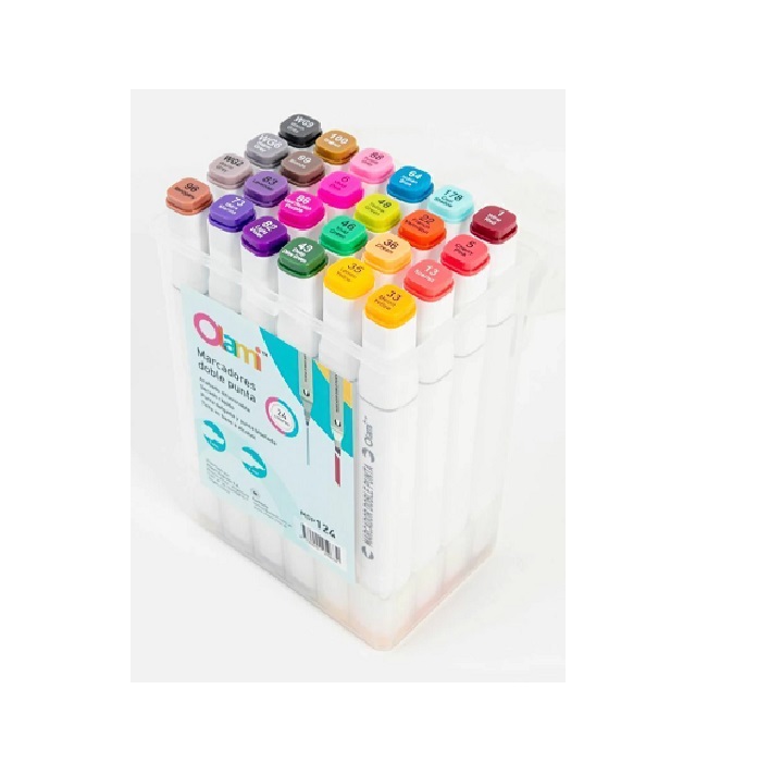 MARCADORES PERMANENTE DOBLE PUNTA 48 COLORES