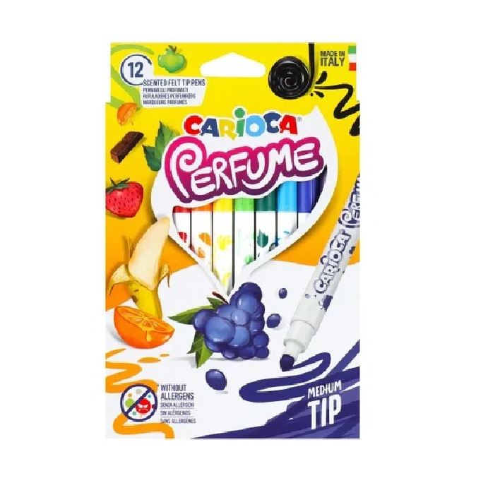FIBRAS ESCOLARESx12 COLORES LARGAS CARIOCA CON PERFUME