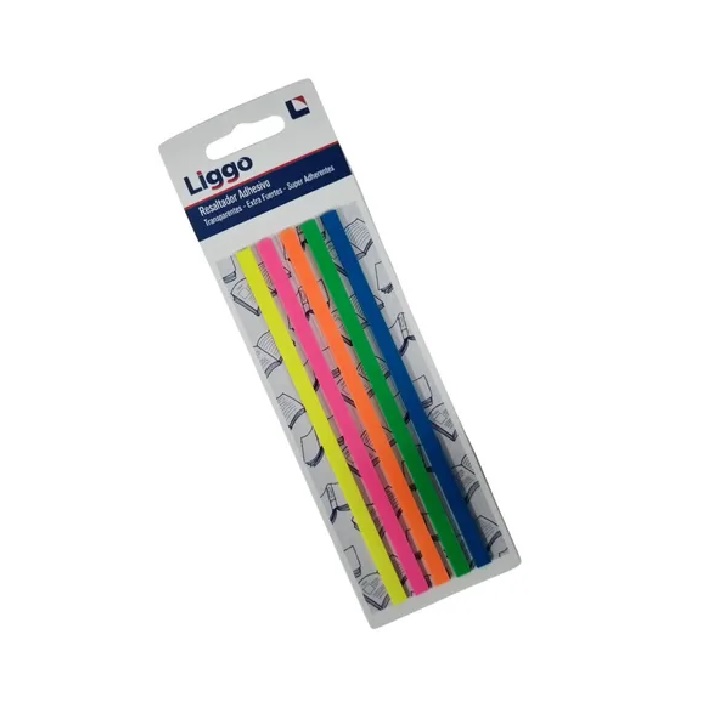 NOTAS AUTOADHESIVAS  5x6x15cm 125 HOJAS 5-COLORES FLUO TIPO RESALTADOR