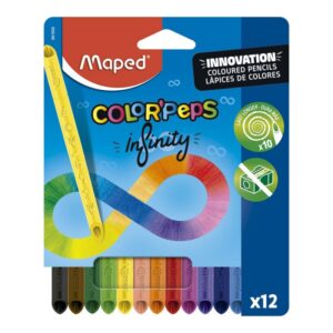 LAPICES COLORES 12 LARGOS MAPED INFINITY