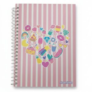 CUADERNOS ESPIRAL A4 TAPA DURA FANTASIA  80 HOJAS RAY. ASAMBLEA