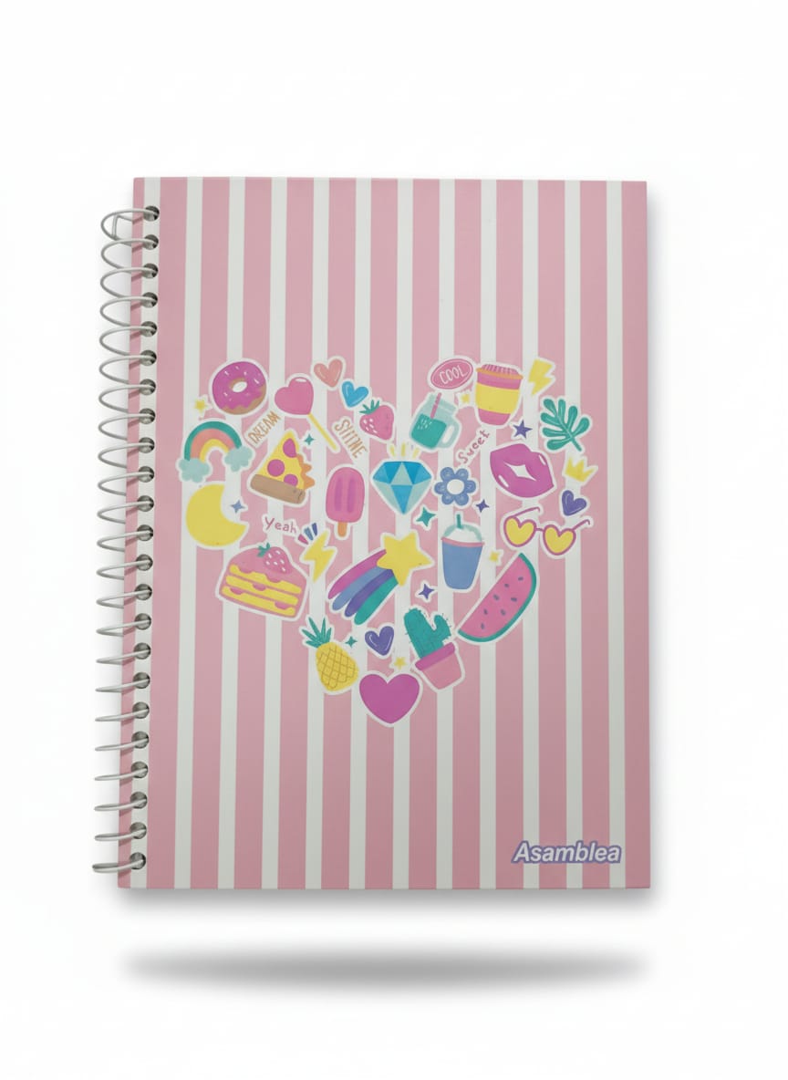 CUADERNOS ESPIRAL A4 TAPA DURA FANTASIA 80 HOJAS RAY. ASAMBLEA
