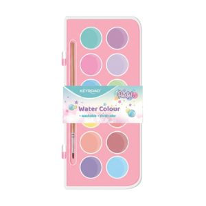 ACUARELAS PALETA 12 COLORES PASTELES + PINCEL KEYROAD ESSENTIAL 28mm