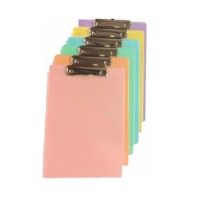 PORTA BLOCK A4 PLASTICO NEGRO COLORES PASEL